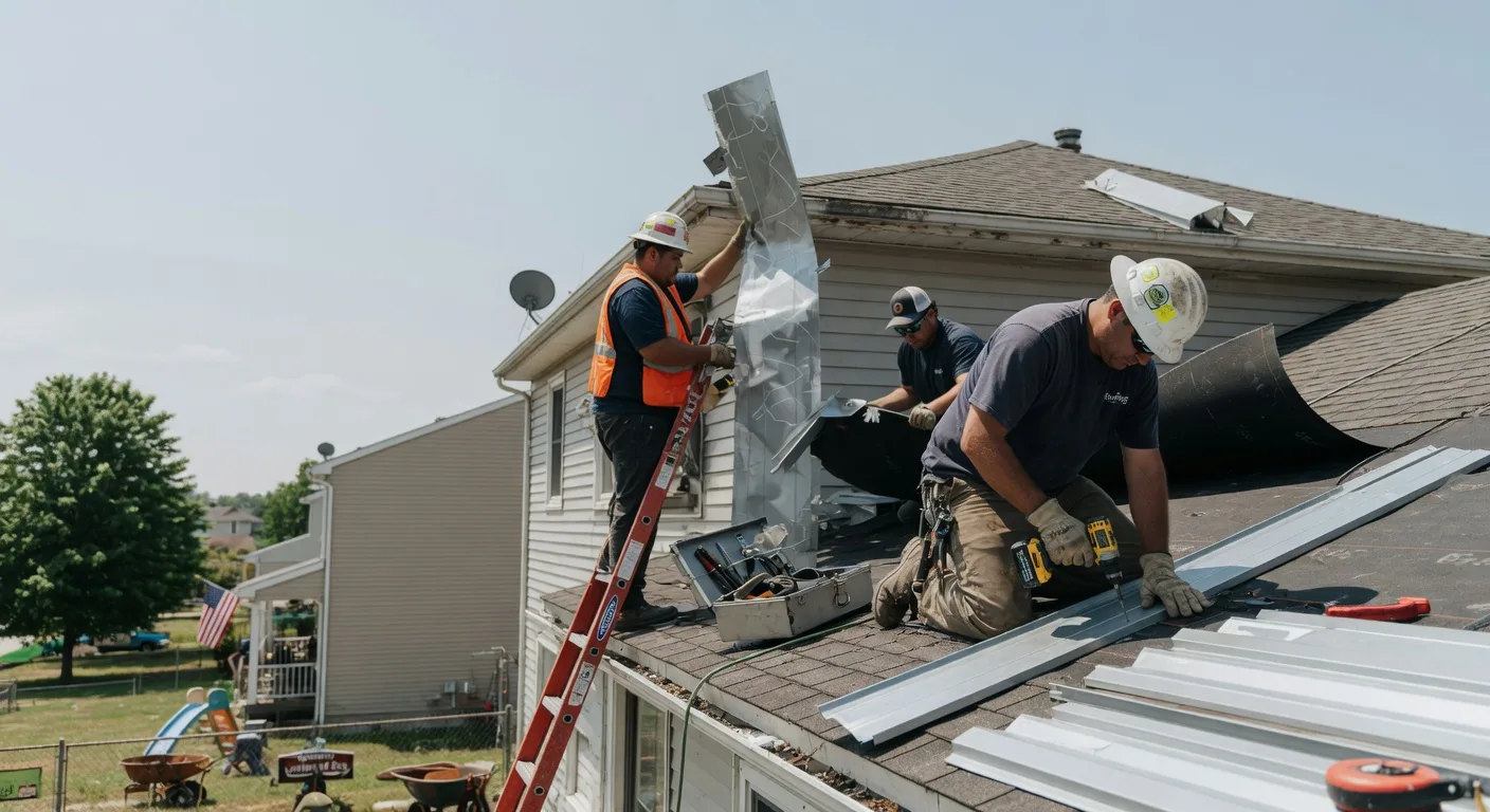 Storm Damage Metal Roof Repair in East Dennis, MA